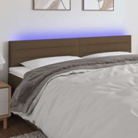 LED uzglavlje, 180 x 5 x 118/128 cm, tkanina, tamno smeđa