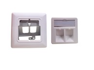 HELOS Keystone priključna doza za ugradnju, dizajnerska, 2-struka, čisto bijela