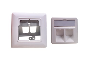 HELOS Keystone priključna doza za ugradnju, dizajnerska, 2-struka, čisto bijela