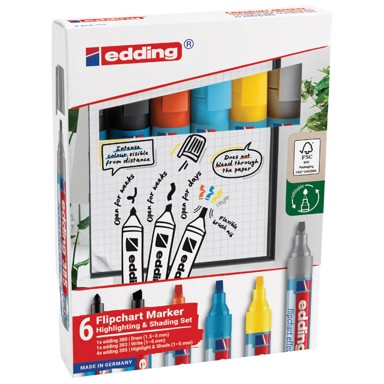 EDDING Set flipchart markera Effect, za signiranje i sjenčanje, PK6