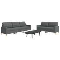 2-dijelni set sofa tamnosivi od tkanine