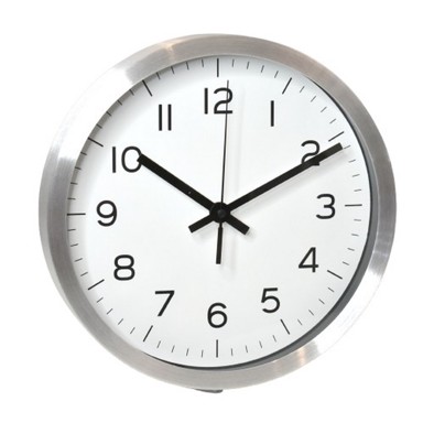 Sat zidni 25,2 cm, srebrno/bijeli