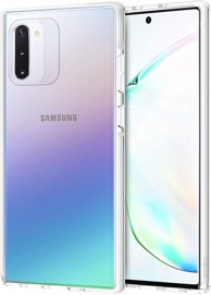 Maskica za Samsung Galaxy Note 10, silikonska, s bijelim okvirom, prozirna