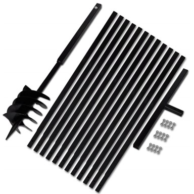 Ručna burgija za zemlju sa ručkom 180 mm i produžnom cijevi, 13 m, čelik