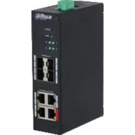 DAHUA Switch HS4408-4ET-96, neupravljani, 4x RJ45 PoE 10/100, 4x SFP 1G, fanless
