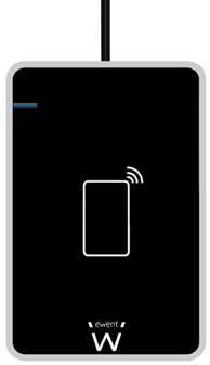 EWENT Čitač pametnih i osobnih kartica, USB 2.0, NFC, crni, EW1053