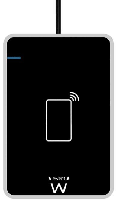 EWENT Čitač pametnih i osobnih kartica, USB 2.0, NFC, crni, EW1053