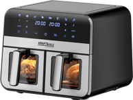 NIKCORP Friteza Airfryer dvokomorna 9 l, crna
