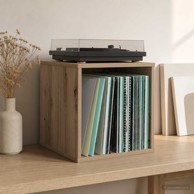 Kutija za vinilne albume, 37x36,5x38 cm, hrast artisan