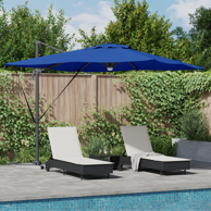 Suncobran Kantilever Roma s LED svjetlima 286x285x270 cm aluminij, plava