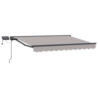 Ručni okvir tende s LED-ima, 3 x 2,5 m, svjetlosivi, antracitni okvir