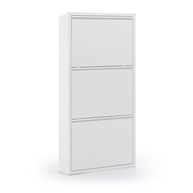 KAVE HOME Bijeli metalni cipelar s 3 preklopne ladice Rox