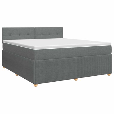 Boxspring krevet s madracem 140 x 190 cm, tkanina, tamnosivi