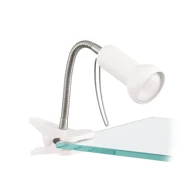 Stolna lampa Fabio, R50, s kvačicom, podesiva, bijelo-srebrna