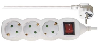 EMOS Produžni kabel šuko 3 m P1323R, 3 utičnice, prekidač, 1,5 mm2