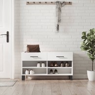 Klupa za cipele bijela 102 x 35 x 55 cm od konstruiranog drva