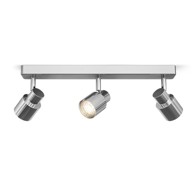 RENDL Stropne spotlampe, Valto III, krom, 230V, GU10, LED, 3x5W, IP44, krom