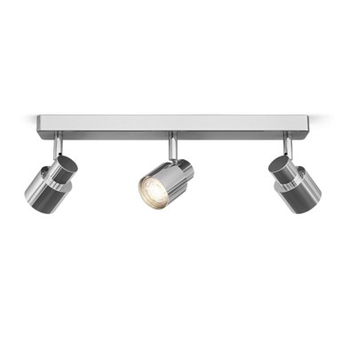 RENDL Stropne spotlampe, Valto III, krom, 230V, GU10, LED, 3x5W, IP44, krom