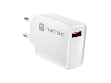NATEC Punjač Ribera, USB-A, 18W, bijeli