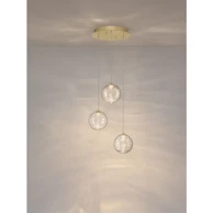 BLAZIK Luster NL9214163, LED, TRIAC prigušljiv, 3 izvora svjetla, IP20, 12 W, 2700 K, staklo, zlatna