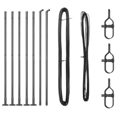 Stupovi ograde s temeljnim pločama 7 kom Ø32 mm 88,5 cm, galvanizirani čelik