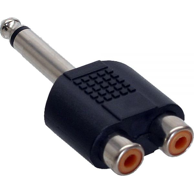INLINE Audio adapter 6,3 mm mono na 2 x RCA, crni