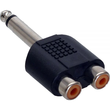 INLINE Audio adapter 6,3 mm mono na 2 x RCA, crni