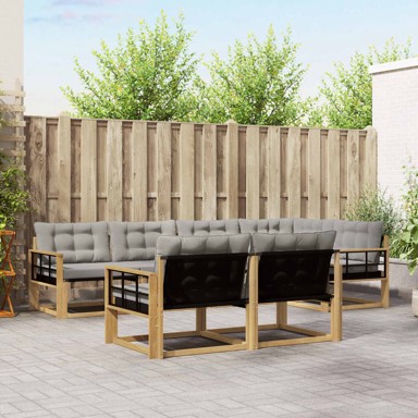 Set vanjskih sofa 7 kom, bijela i svjetlosiva