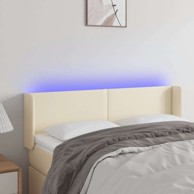 LED uzglavlje 147 x 16 x 78/88 cm od umjetne kože, krem
