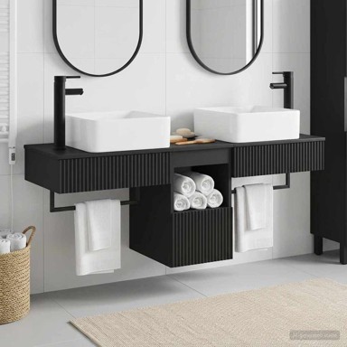 Set kupaonskih ormarića 3 kom 53 x 35 x 39 cm, crni