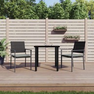 3-dijelni vrtni blagovaonski set s jastucima, poli-ratan i čelik, dužina stola 80 cm, crni