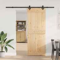 Klizna vrata Narvik, 80 x 210 cm, 213,5 cm, prirodna i crna
