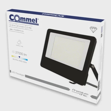 LED reflektor, 200W, 4000 K, 135 lm/W, IP65, 306-274, crna