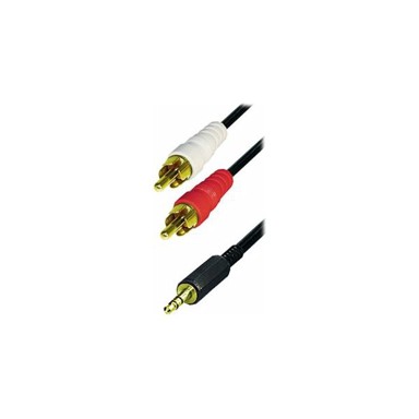 TRANSMEDIA Kabel TRN-A49-GL, 2x RCA-plug, 3,5 mm, 1,5m