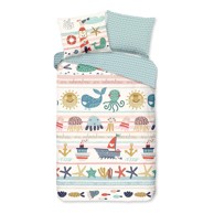 GOOD MORNING Pamučna dječja posteljina za krevet za jednu osobu/produženi krevet 140x220 cm Sea