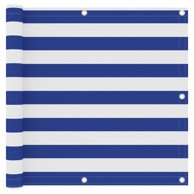 Balkonski zastor bijelo-plavi 90 x 400 cm od tkanine Oxford