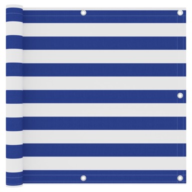 Balkonski zastor bijelo-plavi 90 x 400 cm od tkanine Oxford