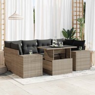 7-dijelni set vrtnih sofa sivi od poliratana