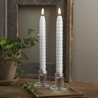 STAR TRADING Set od 2 LED svijeće od bijelog voska Flamme Swirl Antique, visina 25 cm