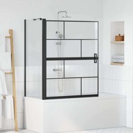 Ekran za kadu i tuš, 100 x 67 x 129,5 cm, crno i prozirno