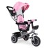 ECOTOYS Dječji tricikl 2u1 okretno sjedalo, sklopivi baldahin, rozi