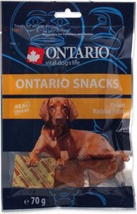 ONTARIO Dog Adult poslastica 70 g, sušeni fileti zečetine