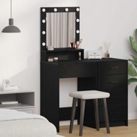 Stol toaletni s LED svjetlima model Elegantni 50x41x135 cm, crni hrast