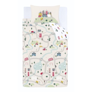 BIANCA Pamučna dječja posteljina za krevet za jednu osobu 135x200 cm, bijela/bež Transport