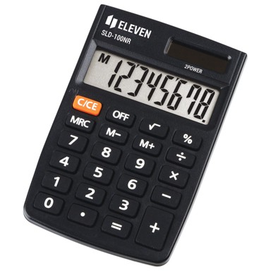 ELEVEN Kalkulator SLD-100NR, komercijalni, 8 mjesta, crni