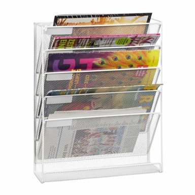 NORTHIX Metalni zidni držač za časopise A4, 5 pretinaca, 35 x 30 x 15 cm