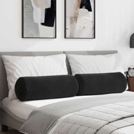 Valjkasti jastučići set 2 kom Ø25×70 cm kordura tekstil, crni