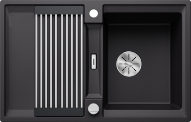 BLANCO Sudoper Adira 45 S InFino Silgranit sklopiva rešetka, s dalj.upr. - crni