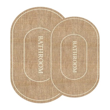 MILA HOME Smeđe/krem kupaonske prostirke u setu 2 kom 60x90 cm Jute Look