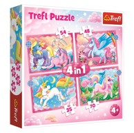 TREFL Puzzle magičan jednorog, 4u1 (35,48,54,70)